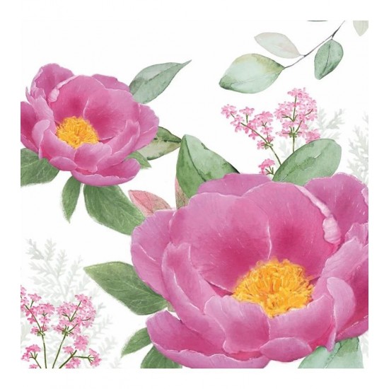 Pacote Com 20 Guardanapos De Papel 33x33cm Rose Fantasy Napkin